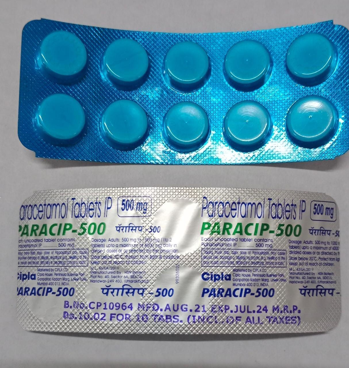 Paracetamol 500mg Tablet (Dolo 500mg)
