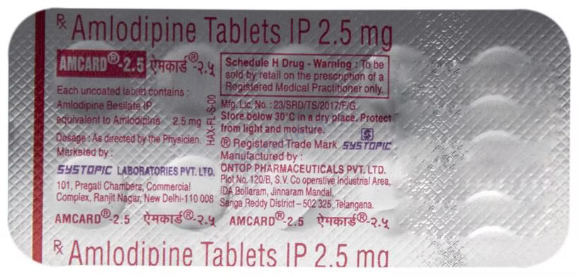 Amcard (Amlodipine) 2.5mg